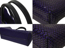 画像をギャラリービューアに読み込む, BOTTEGA VENETA ボッテガヴェネタ カバMM トートバッグ 115664 イントレチャート エナメル レザー パープル 世界限定500個 美品 中古 4c073684