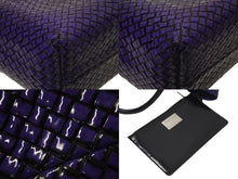 Load image into Gallery viewer, BOTTEGA VENETA ボッテガヴェネタ カバMM トートバッグ 115664 イントレチャート エナメル レザー パープル 世界限定500個 美品 中古 4c073684