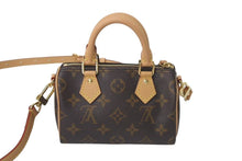 画像をギャラリービューアに読み込む, 極美品 LOUIS VUITTON ルイヴィトン ナノスピーディ ハンドバッグ 2WAYバッグ M81085 モノグラム PVC レザー 中古 4c073692