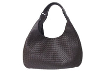 Load image into Gallery viewer, BOTTEGA VENETA ボッテガヴェネタ イントレチャート ホーボー ワンショルダーバッグ 124864 レザー ガンメタ金具 美品 中古 4c073693