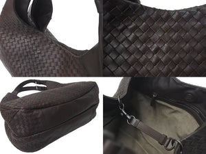 BOTTEGA VENETA ボッテガヴェネタ イントレチャート ホーボー ワンショルダーバッグ 124864 レザー ガンメタ金具 美品 中古 4c073693