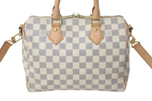 Load image into Gallery viewer, 極美品 LOUIS VUITTON ルイヴィトン スピーディ25 ハンドバッグ 2WAY N41371 ダミエアズールキャンバス ホワイト ブラウン 中古 4c073709