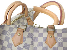 Load image into Gallery viewer, 極美品 LOUIS VUITTON ルイヴィトン スピーディ25 ハンドバッグ 2WAY N41371 ダミエアズールキャンバス ホワイト ブラウン 中古 4c073709