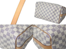 Load image into Gallery viewer, 極美品 LOUIS VUITTON ルイヴィトン スピーディ25 ハンドバッグ 2WAY N41371 ダミエアズールキャンバス ホワイト ブラウン 中古 4c073709