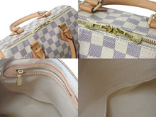 Load image into Gallery viewer, 極美品 LOUIS VUITTON ルイヴィトン スピーディ25 ハンドバッグ 2WAY N41371 ダミエアズールキャンバス ホワイト ブラウン 中古 4c073709