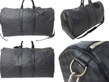 Load image into Gallery viewer, LOUIS VUITTON ルイヴィトン キーポル バンドリエール55 ボストンバッグ N41413 ダミエグラフィット ブラック 美品 中古 44c073710