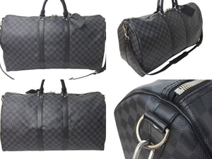 LOUIS VUITTON ルイヴィトン キーポル バンドリエール55 ボストンバッグ N41413 ダミエグラフィット ブラック 美品 中古 44c073710