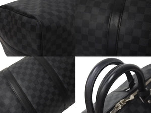 LOUIS VUITTON ルイヴィトン キーポル バンドリエール55 ボストンバッグ N41413 ダミエグラフィット ブラック 美品 中古 44c073710