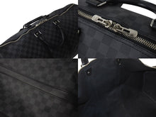 画像をギャラリービューアに読み込む, LOUIS VUITTON ルイヴィトン キーポル バンドリエール55 ボストンバッグ N41413 ダミエグラフィット ブラック 美品 中古 44c073710