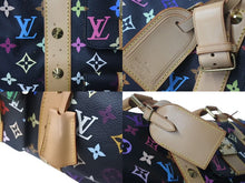 画像をギャラリービューアに読み込む, 極美品 LOUIS VUITTON ルイヴィトン キーポル45 ボストンバッグ M92640 モノグラム マルチカラー ブラック 村上隆 中古 4c073711