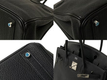 Load image into Gallery viewer, HERMES エルメス バーキン30 ハンドバッグ トゴ ブラック シルバー金具 ☐J刻印 2006年 美品 中古 4c073714