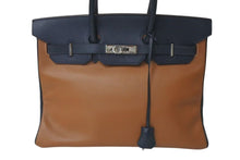 Load image into Gallery viewer, HERMES エルメス バーキン35 ハンドバッグ クシュベル ゴールド ブルーインディゴ シルバー金具 □C刻印 1999年 美品 中古 4c073715