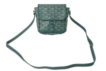 Load image into Gallery viewer, GOYARD ゴヤール グランブルーPM ショルダーバッグ ポシェット PVC レザー グリーン シルバー金具 美品 中古 4c073720