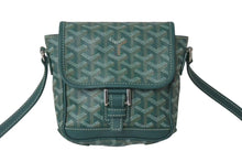 Load image into Gallery viewer, GOYARD ゴヤール グランブルーPM ショルダーバッグ ポシェット PVC レザー グリーン シルバー金具 美品 中古 4c073720