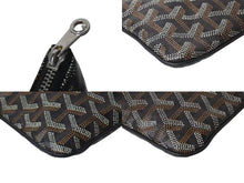 画像をギャラリービューアに読み込む, GOYARD ゴヤール セナPM クラッチバッグ SENAT2PMLTY01CL01P ブラック PVC レザー シルバー金具 美品 中古 4c073724