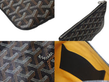画像をギャラリービューアに読み込む, GOYARD ゴヤール セナPM クラッチバッグ SENAT2PMLTY01CL01P ブラック PVC レザー シルバー金具 美品 中古 4c073724