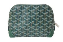 画像をギャラリービューアに読み込む, 新品未使用 GOYARD ゴヤール ポーチ ヴァンドーム コスメティックポーチ グリーン シルバー金具 中古 4c073726