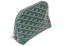 画像をギャラリービューアに読み込む, 新品未使用 GOYARD ゴヤール ポーチ ヴァンドーム コスメティックポーチ グリーン シルバー金具 中古 4c073726
