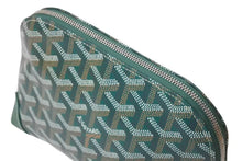 画像をギャラリービューアに読み込む, 新品未使用 GOYARD ゴヤール ポーチ ヴァンドーム コスメティックポーチ グリーン シルバー金具 中古 4c073726
