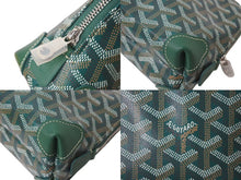 画像をギャラリービューアに読み込む, 新品未使用 GOYARD ゴヤール ポーチ ヴァンドーム コスメティックポーチ グリーン シルバー金具 中古 4c073726