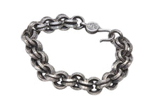 画像をギャラリービューアに読み込む, CHROME HEARTS クロムハーツ DOUBLE B RING ダブルBリング ブレスレット 重量約47.2g 腕回り約18.5cm 1998/.925刻印 美品 中古 4c073734