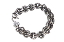 画像をギャラリービューアに読み込む, CHROME HEARTS クロムハーツ DOUBLE B RING ダブルBリング ブレスレット 重量約47.2g 腕回り約18.5cm 1998/.925刻印 美品 中古 4c073734