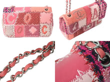 Load image into Gallery viewer, 極美品 CHANEL シャネル デカマトラッセ 30 ラージ ショルダーバッグ フランス製 ツイード レザー ピンク シルバー金具 中古 4c073736