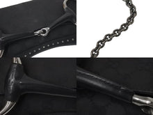 Load image into Gallery viewer, GUCCI グッチ ホースビット GG柄 ワンショルダーバッグ ハンドバッグ 119188 キャンバス レザー ブラック シルバー金具 美品 中古 4c073737