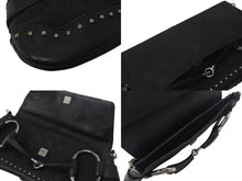 Load image into Gallery viewer, GUCCI グッチ ホースビット GG柄 ワンショルダーバッグ ハンドバッグ 119188 キャンバス レザー ブラック シルバー金具 美品 中古 4c073737