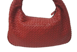 BOTTEGA VENETA ボッテガ ヴェネタ イントレチャート ホーボーバッグ ワンショルダーバッグ レザー レッド 美品 4c073738