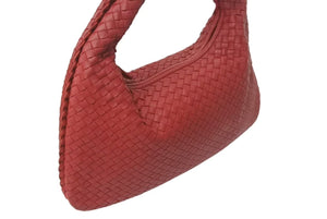 BOTTEGA VENETA ボッテガ ヴェネタ イントレチャート ホーボーバッグ ワンショルダーバッグ レザー レッド 美品 4c073738