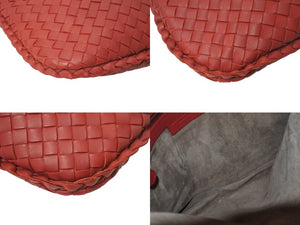 BOTTEGA VENETA ボッテガ ヴェネタ イントレチャート ホーボーバッグ ワンショルダーバッグ レザー レッド 美品 4c073738