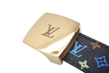 Load image into Gallery viewer, LOUIS VUITTON ルイヴィトン モノグラムマルチカラー サンチュール キャレ ベルト 村上隆 Ｍ6890 ブラック PVC 85/34 美品 中古 4c073739