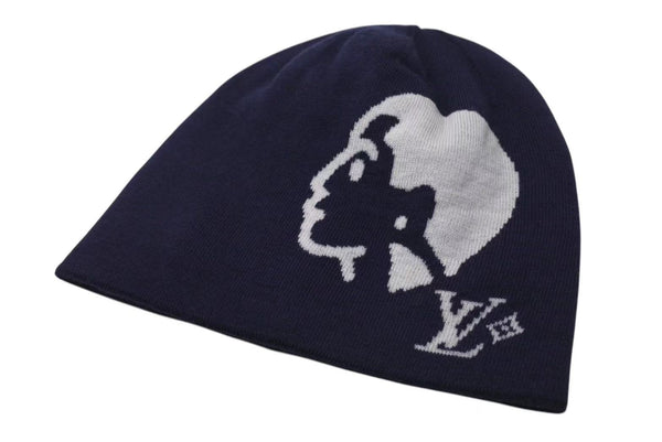 New and unused LOUIS VUITTON BONNET FACES Beanie Knit Cap M5225A 25AW Navy Used 4c073750
