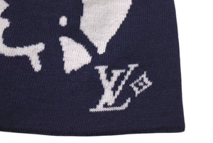 New and unused LOUIS VUITTON BONNET FACES Beanie Knit Cap M5225A 25AW Navy Used 4c073750
