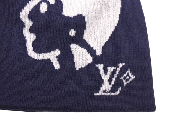New and unused LOUIS VUITTON BONNET FACES Beanie Knit Cap M5225A 25AW Navy Used 4c073751