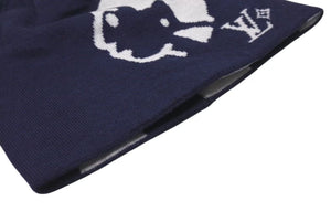 New and unused LOUIS VUITTON BONNET FACES Beanie Knit Cap M5225A 25AW Navy Used 4c073751