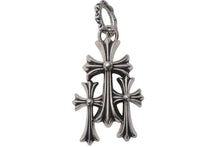 画像をギャラリービューアに読み込む, 極美品 CHROME HEARTS クロムハーツ ラージ 3CH トリプル クロス ペンダント トップ シルバー シルバー925 中古 4c073759