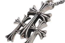 画像をギャラリービューアに読み込む, 極美品 CHROME HEARTS クロムハーツ ラージ 3CH トリプル クロス ペンダント トップ シルバー シルバー925 中古 4c073759