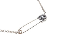 画像をギャラリービューアに読み込む, 新品未使用 CHROME HEARTS クロムハーツ セーフティピン ネックレス 1Pダイヤ 18インチ シルバー 6.9g ペンダントトップ シルバー925 中古 4c073764