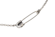 画像をギャラリービューアに読み込む, 新品未使用 CHROME HEARTS クロムハーツ セーフティピン ネックレス 1Pダイヤ 18インチ シルバー 6.9g ペンダントトップ シルバー925 中古 4c073764