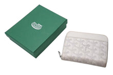 画像をギャラリービューアに読み込む, GOYARD ゴヤール マティニョンPM 二つ折り財布 コインケース ホワイト PVC レザー シルバー金具 美品 中古 4c073770