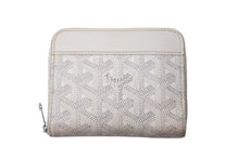 画像をギャラリービューアに読み込む, GOYARD ゴヤール マティニョンPM 二つ折り財布 コインケース ホワイト PVC レザー シルバー金具 美品 中古 4c073770