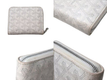 画像をギャラリービューアに読み込む, GOYARD ゴヤール マティニョンPM 二つ折り財布 コインケース ホワイト PVC レザー シルバー金具 美品 中古 4c073770