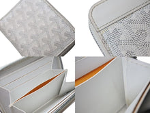 画像をギャラリービューアに読み込む, GOYARD ゴヤール マティニョンPM 二つ折り財布 コインケース ホワイト PVC レザー シルバー金具 美品 中古 4c073770