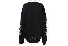 画像をギャラリービューアに読み込む, 極美品 CHROME HEARTS クロムハーツ スウェット トレーナー サイズM 新型 ネックロゴ アームプリント ブラック コットン 中古 4c073779