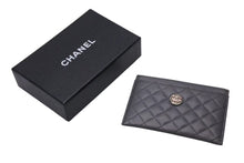 Load image into Gallery viewer, CHANEL シャネル ココマーク 名刺入れ 定期入れ キルティング 12番台 ラムスキン グレー シルバー金具 美品 中古 4c073780