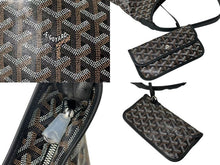 画像をギャラリービューアに読み込む, 新品未使用 GOYARD ゴヤール ボエム ホーボー バッグ トートバッグ ブラック ブラウン PVC レザー BOHEMEPMLTY01CL01P シルバー金具 中古 4c073782