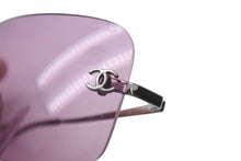 Load image into Gallery viewer, CHANEL シャネル リムレス サングラス パープル ココマーク 眼鏡 アイウェア ロゴ 小物 プラスチック メッキ 62☐17 4017 美品 中古 4c073784