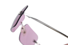 Load image into Gallery viewer, CHANEL シャネル リムレス サングラス パープル ココマーク 眼鏡 アイウェア ロゴ 小物 プラスチック メッキ 62☐17 4017 美品 中古 4c073784